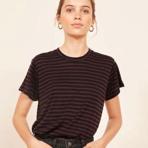 Reformation Plush Relaxed Crew Tee - Striped